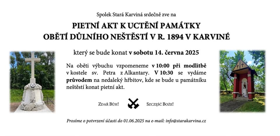 Pietní akt k uctění památky obětí důlního neštěstí v r. 1894 v Karviné